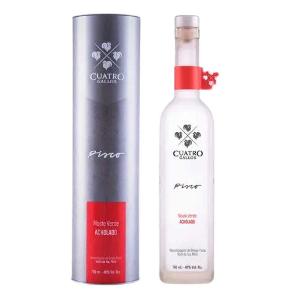 PISCO CUATRO GALLOS MOSTO VERDE ACHOLADO 700 ML